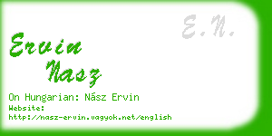 ervin nasz business card